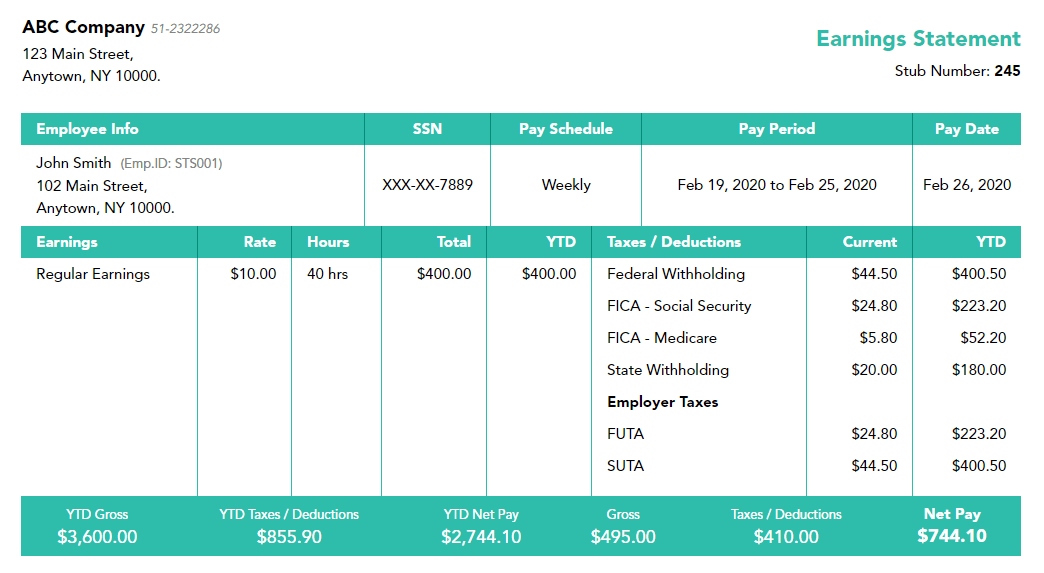 Free-Sabal Palm-paystub-template