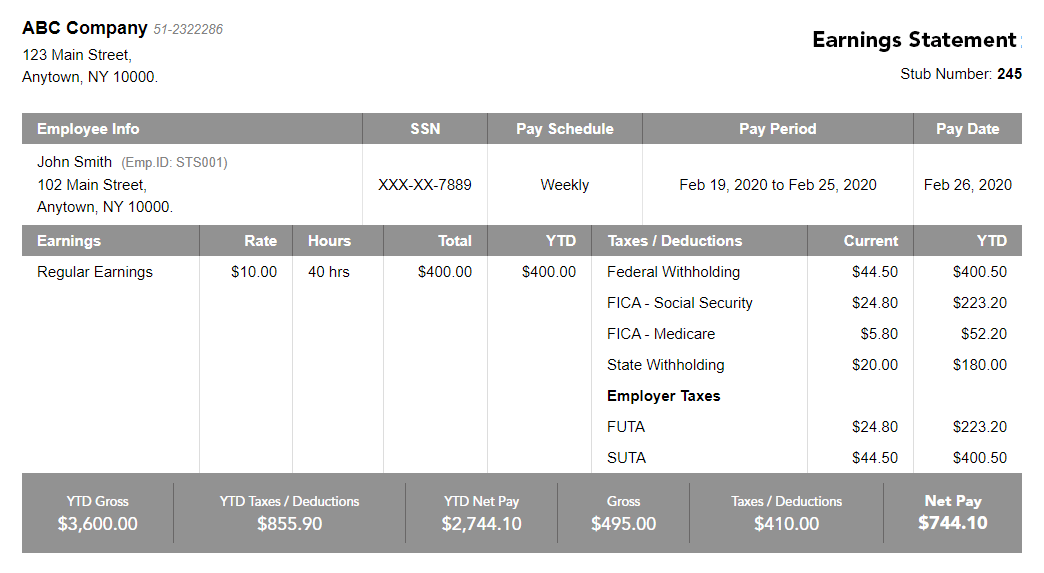 Paystub Templates For Ms Word - Ponasa